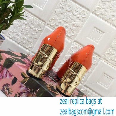 Dolce  &  Gabbana Heel 10.5cm Patent Leather Pumps Orange with DG Karol Heel 2021